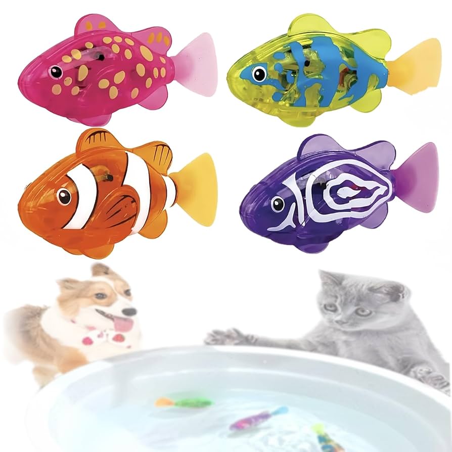 Amazon.co.jp: CBVRUKJ 猫 おもちゃ 4個パック ロボフィッシュ